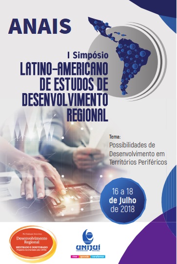 					Visualizar v. 1 n. 1 (2018): Anais do I Simpósio Latino-Americano de Estudos de Desenvolvimento Regional (SLAEDR)
				